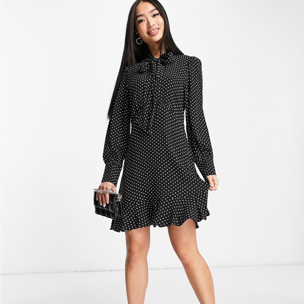 & Other Stories Tie Neck Dress